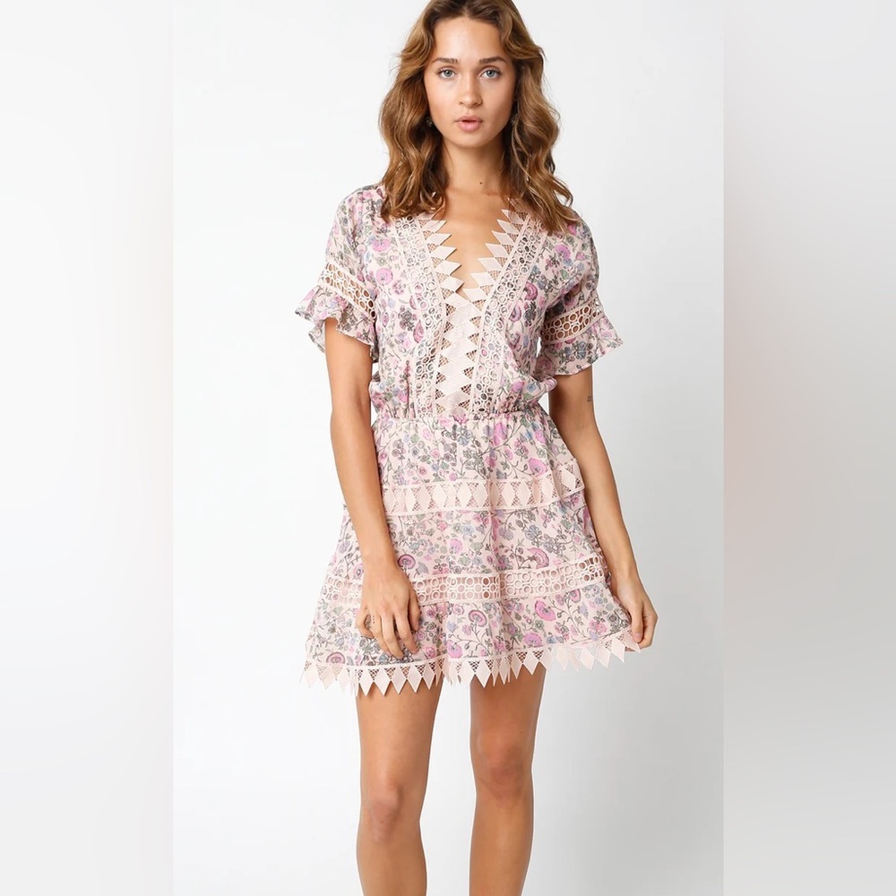 Floral Lace Pink Dress
